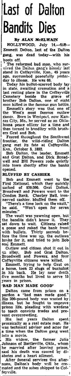 Oakland Tribune July 14, 1937